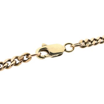 Roségouden gourmetschakel ketting, Sieraden, Tassen en Uiterlijk, Kettingen, Ophalen of Verzenden, Gebruikt, Goud, Goud