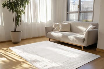 Vintage Vloerkleed | Lyon | Kader | Zilver | 120x170 cm, Verzenden, Nieuw