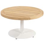Volta teak salontafel centrale poot wit 60 cm rond 4, Tuin en Terras, Tuintafels, Ophalen of Verzenden, Nieuw