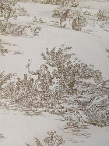 Textiel - 400 cm - 140 cm - Toile de jouy, Antiek en Kunst