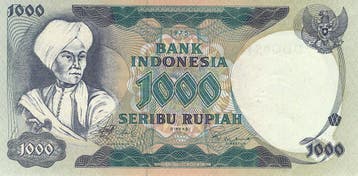 Indonesië 1.000 Rupiah 1975 – Prins Diponegoro – UNC, Verzenden