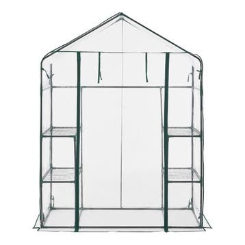 Tuinkas Hoorn met 4 planken 140x73x195 cm transparant [en.ca, Verzenden, Nieuw