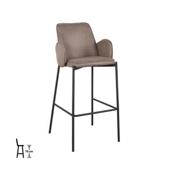 Barkruk Joni | Taupe | Micro Suede | Hoog | 2 stuks LABEL51, Verzenden, Nieuw in verpakking