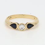Ring - 18 karaat Geel goud Diamant (Natuurlijk) - Saffier, Nieuw
