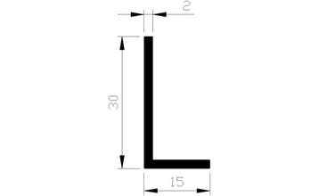 OUTLET Aluart Hoekprofiel alu brute 30x15x2mm (5mtr), Ophalen of Verzenden, Nieuw