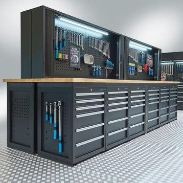 Datona Werkbank PRO – 2x 400 cm - eiken – 72 lades en 4x, Ophalen of Verzenden, Nieuw