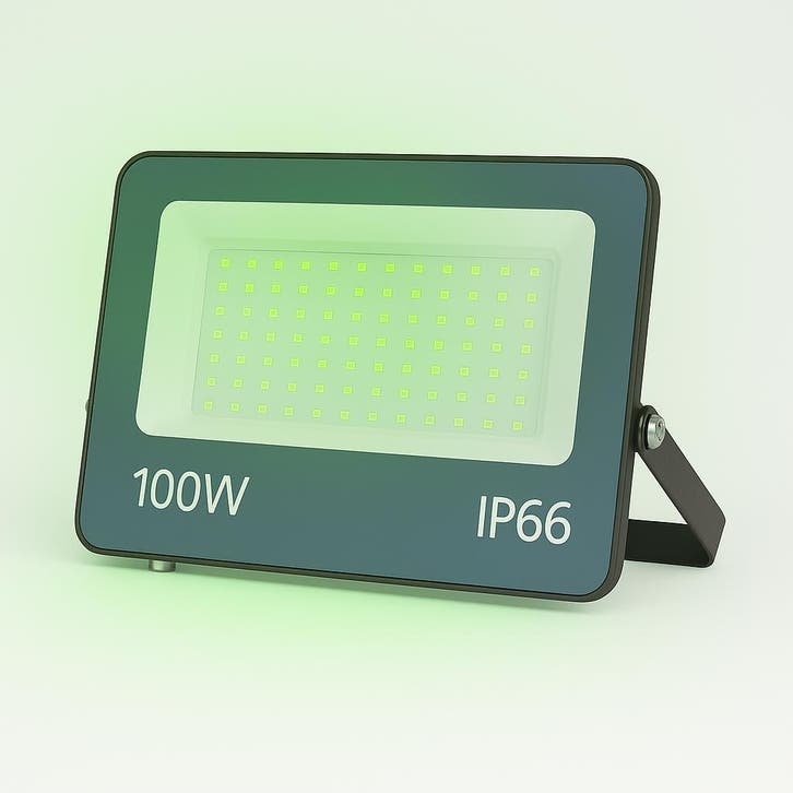 Floodlight 100W IP66 Groen, Tuin en Terras, Buitenverlichting, Nieuw, Aluminium, Verzenden