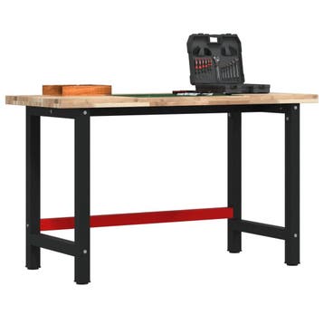 vidaXL Werkbank rechthoekig 140x60x83 cm massief acaciahout, Verzenden, Nieuw