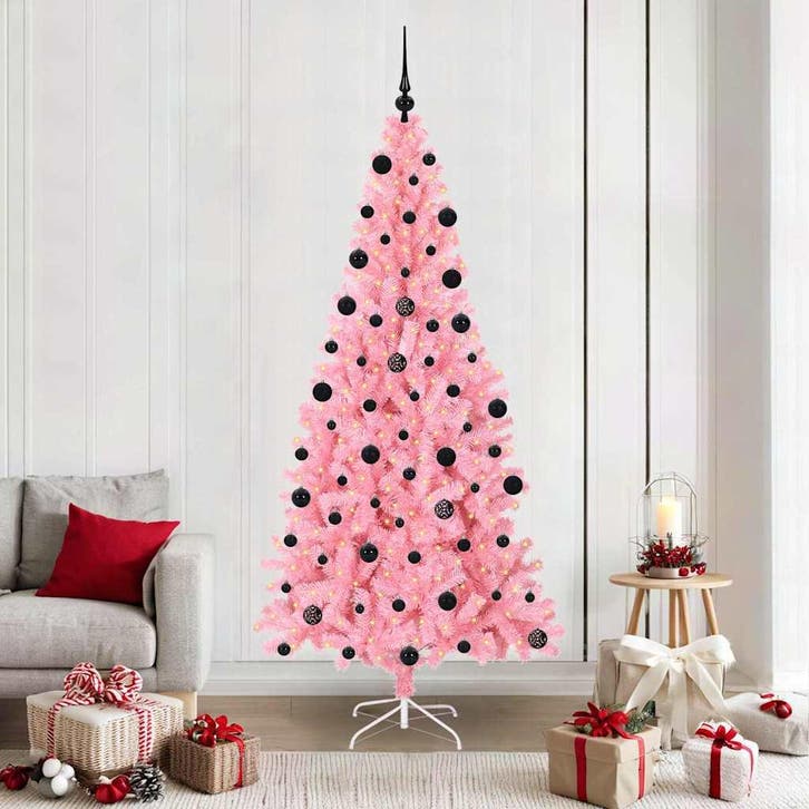 vidaXL Kerstboom Roze 210 cm PVC, Diversen, Kerst, Nieuw, Verzenden