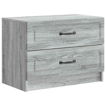 vidaXL Nachtkastje Grijs sonoma 62 x 34,5 x 44,5 cm Bewerkt, Minder dan 45 cm, Verzenden, Nieuw, Minder dan 55 cm