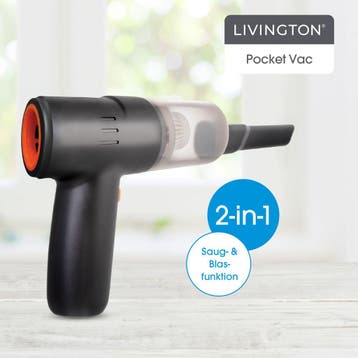 2dekans | Livington PocketVac Draadloze Handstofzuiger met, Witgoed en Apparatuur, Ophalen of Verzenden, Nieuw