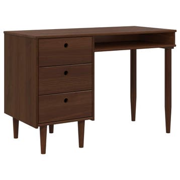vidaXL Bureau BILBAO Donkerkaramel 114 x 53 x 75 cm, Huis en Inrichting, Verzenden, Nieuw