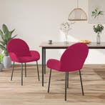vidaXL Eetkamerstoelen 2 st fluweel wijnrood, Huis en Inrichting, Stoelen, Verzenden, Nieuw, Rood