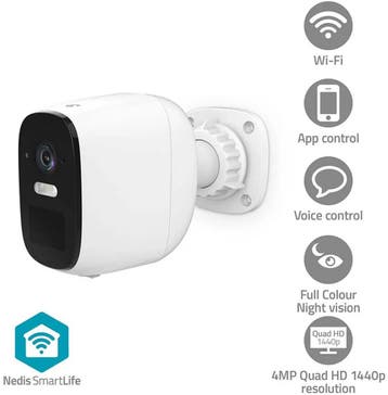 Nedis SmartLife Beveiligingscamera Buiten – 2K QHD – Spotlig, Verzenden, Zo goed als nieuw