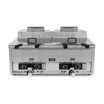 HCB Dubbele friteuse - 2 x 30 liter - propaan - RVS, Verzenden, Nieuw in verpakking