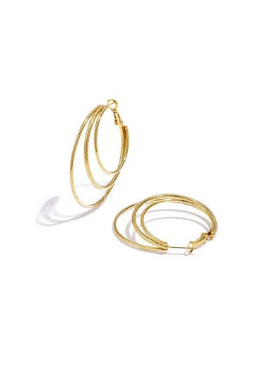 Goudlief Gelaagde egale creolen (Oorbellen, Dames sieraden), Verzenden, Nieuw, Zilver, Overige materialen