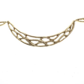 Gouden venetiaanse schakelcollier met een vaste hanger, Sieraden, Tassen en Uiterlijk, Kettingen, Ophalen of Verzenden, Gebruikt