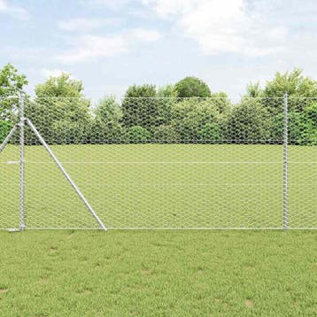 vidaXL Hexagon Hek 1 x 100 m Verzinkt staal zilver, Verzenden, Nieuw, IJzer