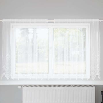 vidaXL Kantgordijn Wit 180 x 200 cm Polyester, Verzenden, Nieuw, Wit