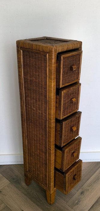 Handmade - Ladekast - Bijzet / Hal kast met 5 lades - Hout,, Antiek en Kunst