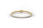 Tennis armband - 14 karaat Geel goud - 4.85ct. tw. Diamant, Sieraden, Tassen en Uiterlijk, Antieke sieraden