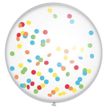 Confetti Ballon Regenboog (60 cm), Verzenden, Nieuw, Feestartikel