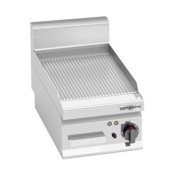 GGM Gastro | Elektrische bakplaat - 4kW - Geribbeld - |, Verzenden, Nieuw, Kop(pen) en/of Schotel(s)