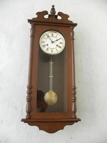 Regulateur wandklok - Hout, Glas, Koper - 1960-1970