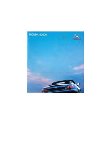 2004 HONDA S2000 BROCHURE ENGELS, Nieuw, Honda, Author