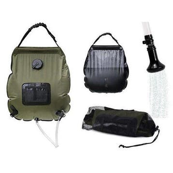 Camping douche waterzak met temperatuurmeter legergroen 20L, Ophalen of Verzenden, Nieuw