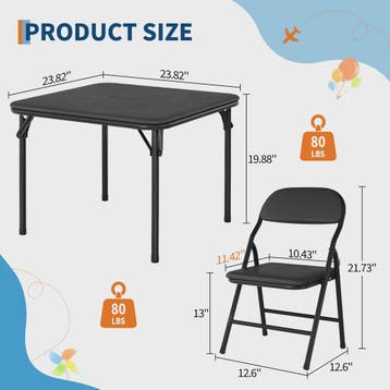 Opvouwbare Kinder Speel- en Studietafel met 2 Stoelen - Zwar, Verzenden, Nieuw