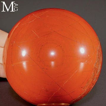 Levendige Rode Jaspis Bol Gepolijste bol - Hoogte: 104 mm -