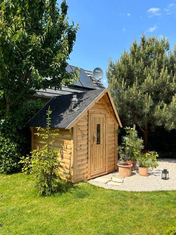 Compacte buitensauna Finse sauna Nordic grenen tuin sauna, Ophalen of Verzenden, Nieuw, Fins of Traditioneel, Complete sauna