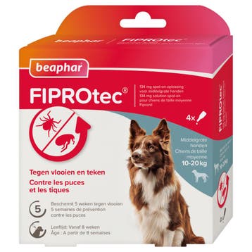 Beaphar FIPROtec® Spot-On hond 10-20kg 4 pipetten, Verzenden