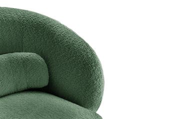 Draaibare design fauteuil BOSSA NOVA 80cm mosgroen bouclé -, Ophalen of Verzenden, Nieuw
