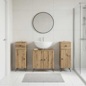 vidaXL 3-delige badkamerkast set BREDA 3 st Artisanaal eiken, Verzenden, Nieuw