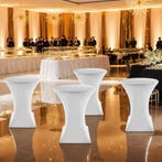 Statafel Eren inklapbaar met hoes 90x110cm - wit, Set van 2, Verzenden, Nieuw