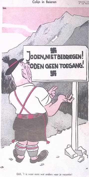 Spotprent over Colijn in Beieren (lijst optie, Lithos), Verzenden