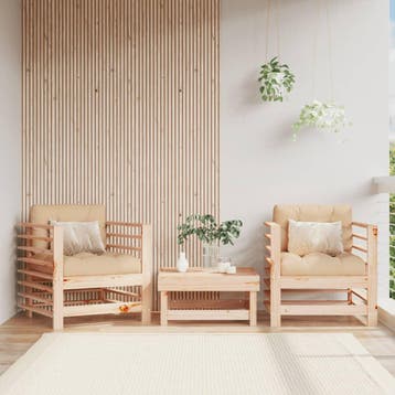 vidaXL Tuinstoelen 2 st massief grenenhout, Verzenden, Nieuw, Tuinset