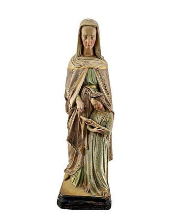 Beeld, Sint Anna met het kind Maria - 50 cm - Gips