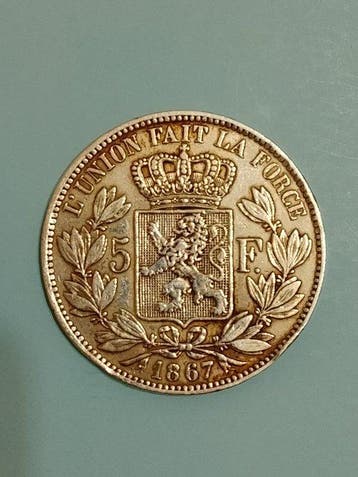 België. Leopold II. 5 Francs 1967 (Zonder minimumprijs)