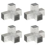 vidaXL Paalverbindingen 4 st X-vorm 81x81 mm gegalvaniseerd, Verzenden, Nieuw