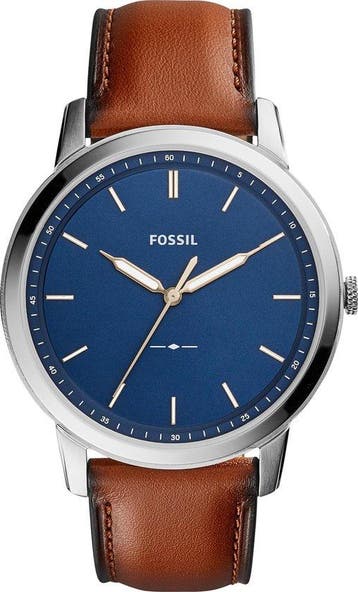 Fossil The Minimalist FS5304 Herenhorloge 44 mm - Zilverkleu, Verzenden, Nieuw