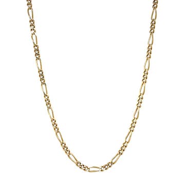 Gouden figaro collier 43 cm 14 karaat, Sieraden, Tassen en Uiterlijk, Kettingen, Verzenden, Zo goed als nieuw, Goud