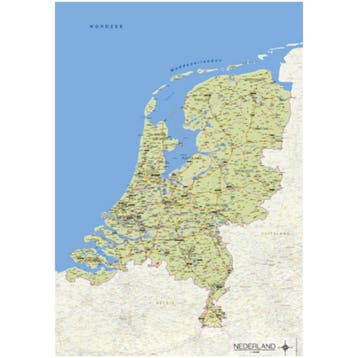 Kurk prikbord landkaart Nederland - Licht Groen - 90x60cm, Huis en Inrichting, Woonaccessoires | Memoborden, Ophalen of Verzenden