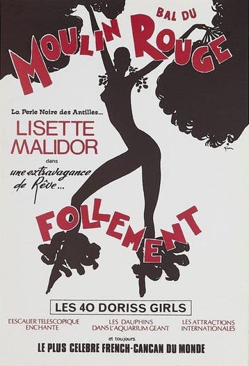 René Gruau - BAL DU MOULIN ROUGE - FOLLEMENT - Jaren 1980