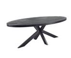 Zwarte Eettafel Mangohout Ovaal met zwarte matrixpoot van, Ophalen of Verzenden, Nieuw
