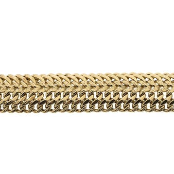 Gouden Franse gourmet schakelarmband, Ophalen of Verzenden, Gebruikt, Goud, Goud