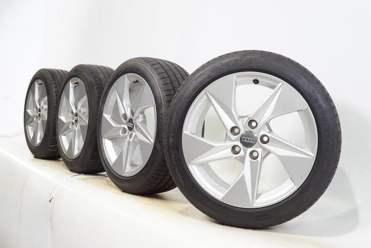 Audi A3 8Y 17 inch Velgen + Zomerbanden Goodyear Origineel, Auto-onderdelen, Banden en Velgen, Velg(en), Gebruikt, 17 inch, Zomerbanden