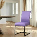 Leren eetkamerstoel Remix - Toledo Lila (lichtpaars) -, Ophalen of Verzenden, Nieuw, Leer, Industrieel, Modern